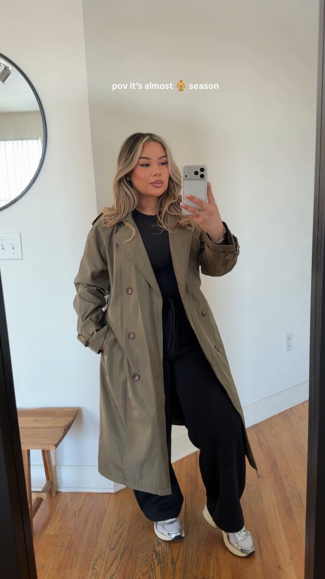 Need to steam these but Trench coat season is upon us Ladies🥳🧥 

*I typically wear a M in Trench coats

#LTKWorkwear #LTKMidsize #LTKSeasonal