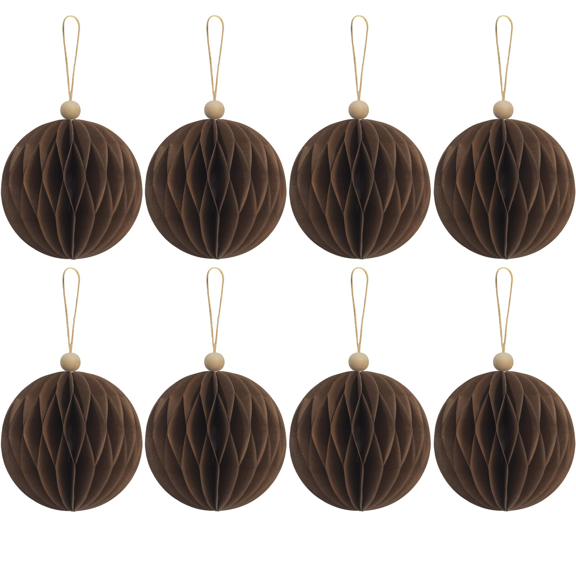 KI Store 8pcs Brown Paper Christmas Balls with Magnetic Closing 3.15-Inch Paper Christmas Tree De... | Amazon (US)