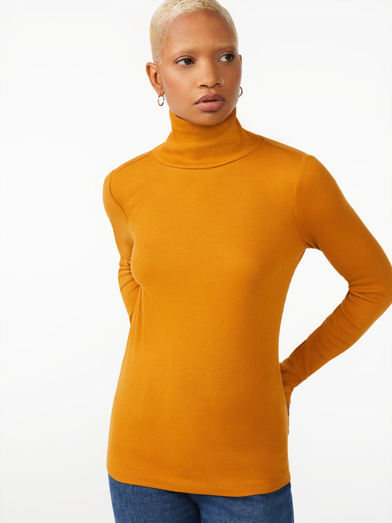 Free Assembly Women's Ribbed Turtleneck Top | Walmart (US)