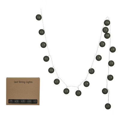 Storied Home Fabric String Ball Lights with Plastic Cord and 20 Lights, Green | Target