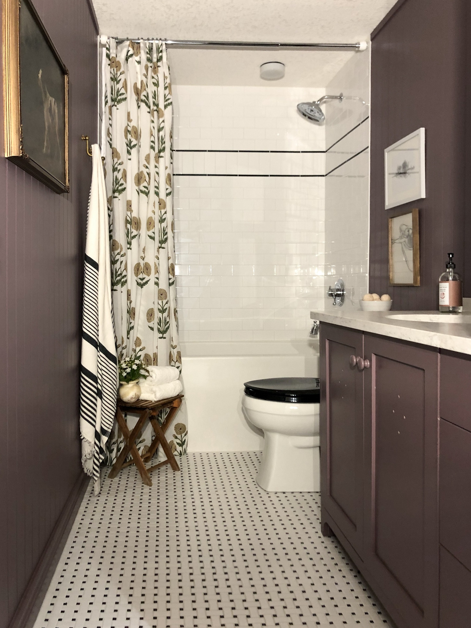 Bathroom sources,  floral shower curtain, subway tile, bathroom fixtures 

#LTKHome
