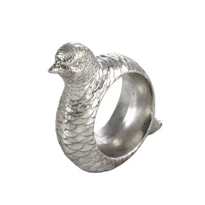 Saro Lifestyle Quail Napkin Ring (Set of 4), Silver | Target