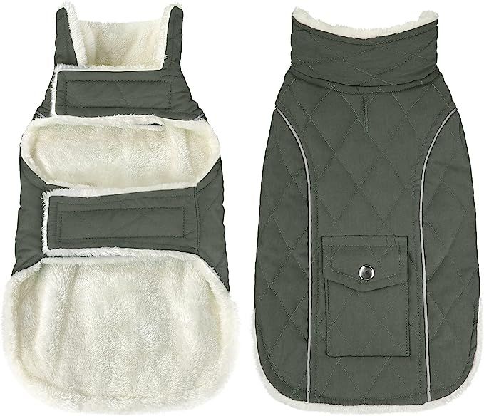 Malier Dog Winter Coat, Windproof Dog Cold Weather Coats with Real Pocket, Winter Dog Extra Warm ... | Amazon (US)