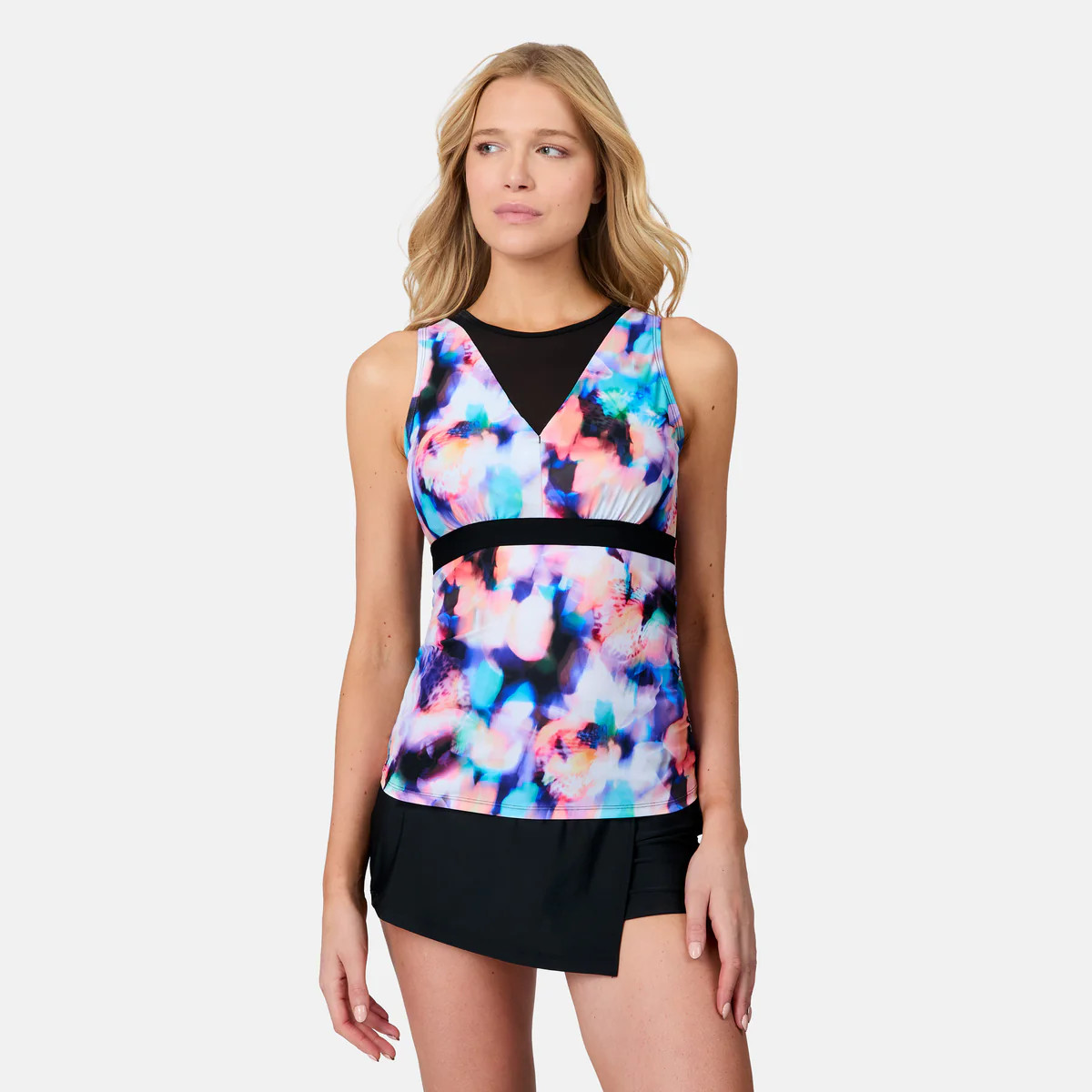 Women's Dreamy Floral Mesh V-Neck Tankini Top | Free Country