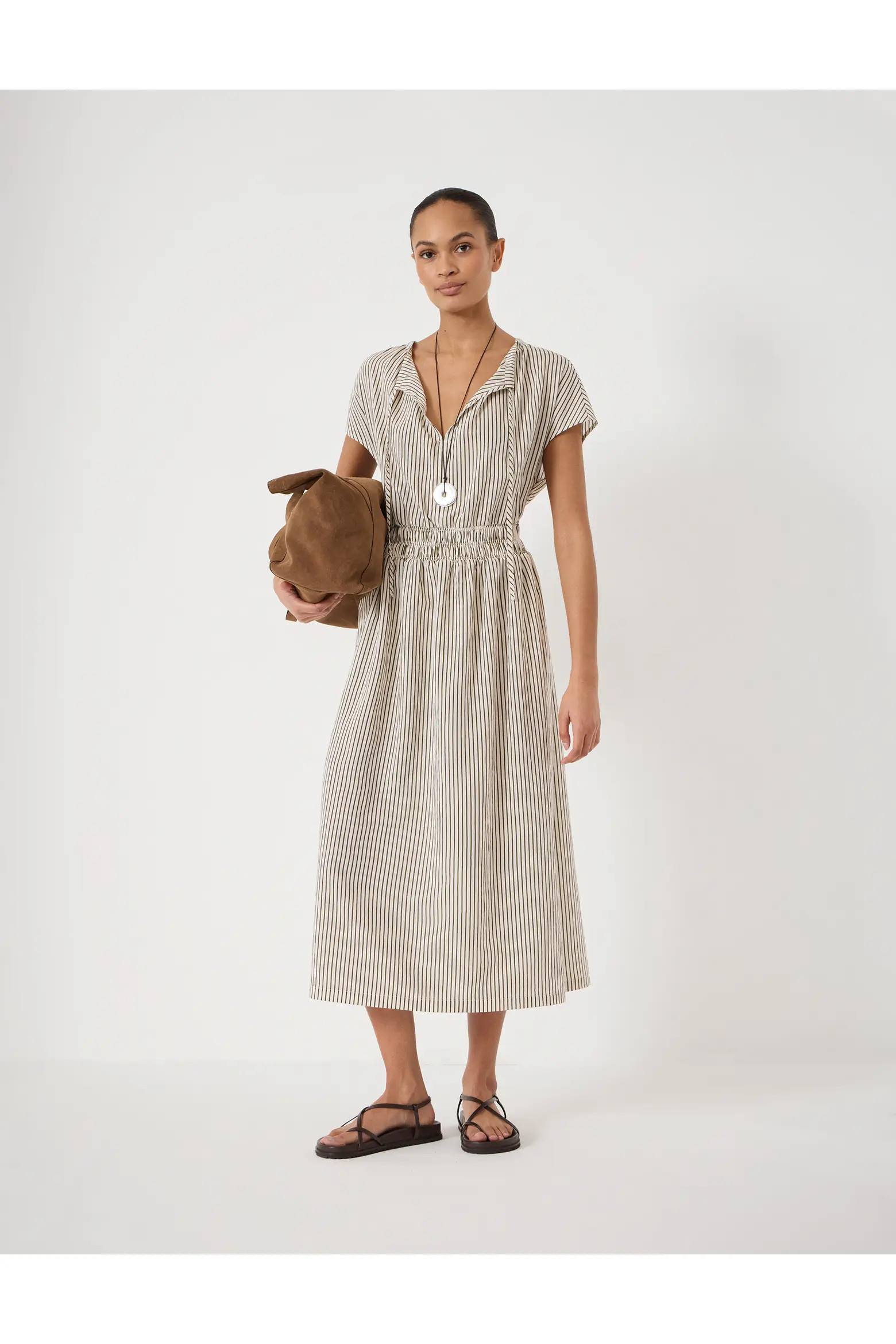 Nika Smocked Waistband Cotton Midi Dress (Women) | Nordstrom | Nordstrom