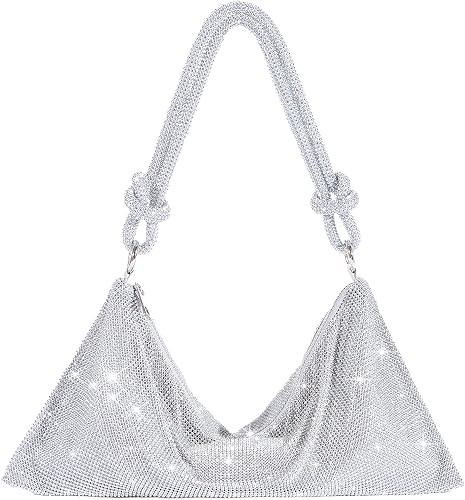 TOPALL Rhinestone Purse Sparkly Bag Silver Diamond Purses for Women Upgrade Evening Prom Rhinesto... | Amazon (US)
