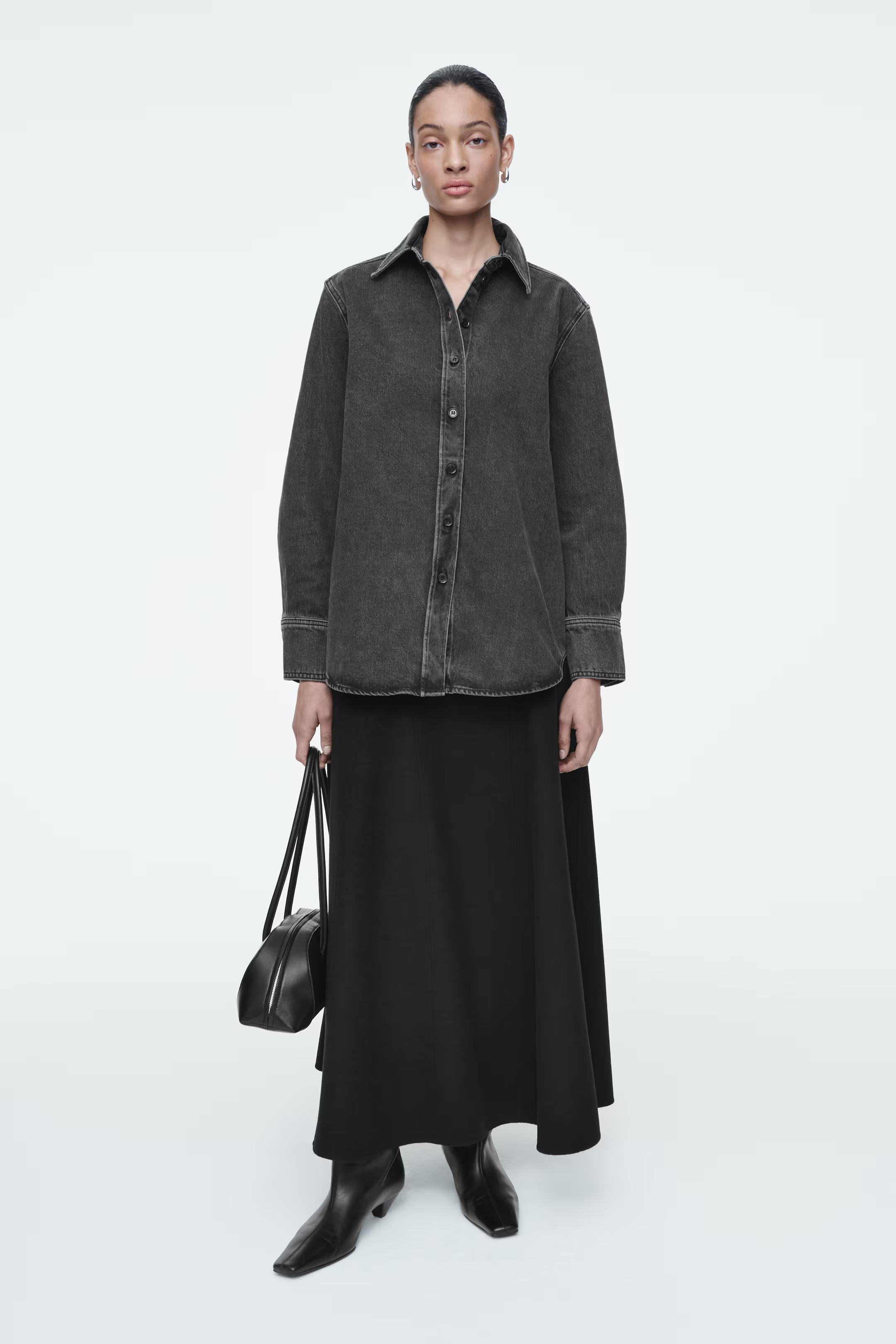 RELAXED DENIM SHIRT | H&M (UK, MY, IN, SG, PH, TW, HK)