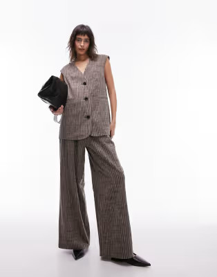 Topshop striped linen set in brown | ASOS | ASOS (Global)