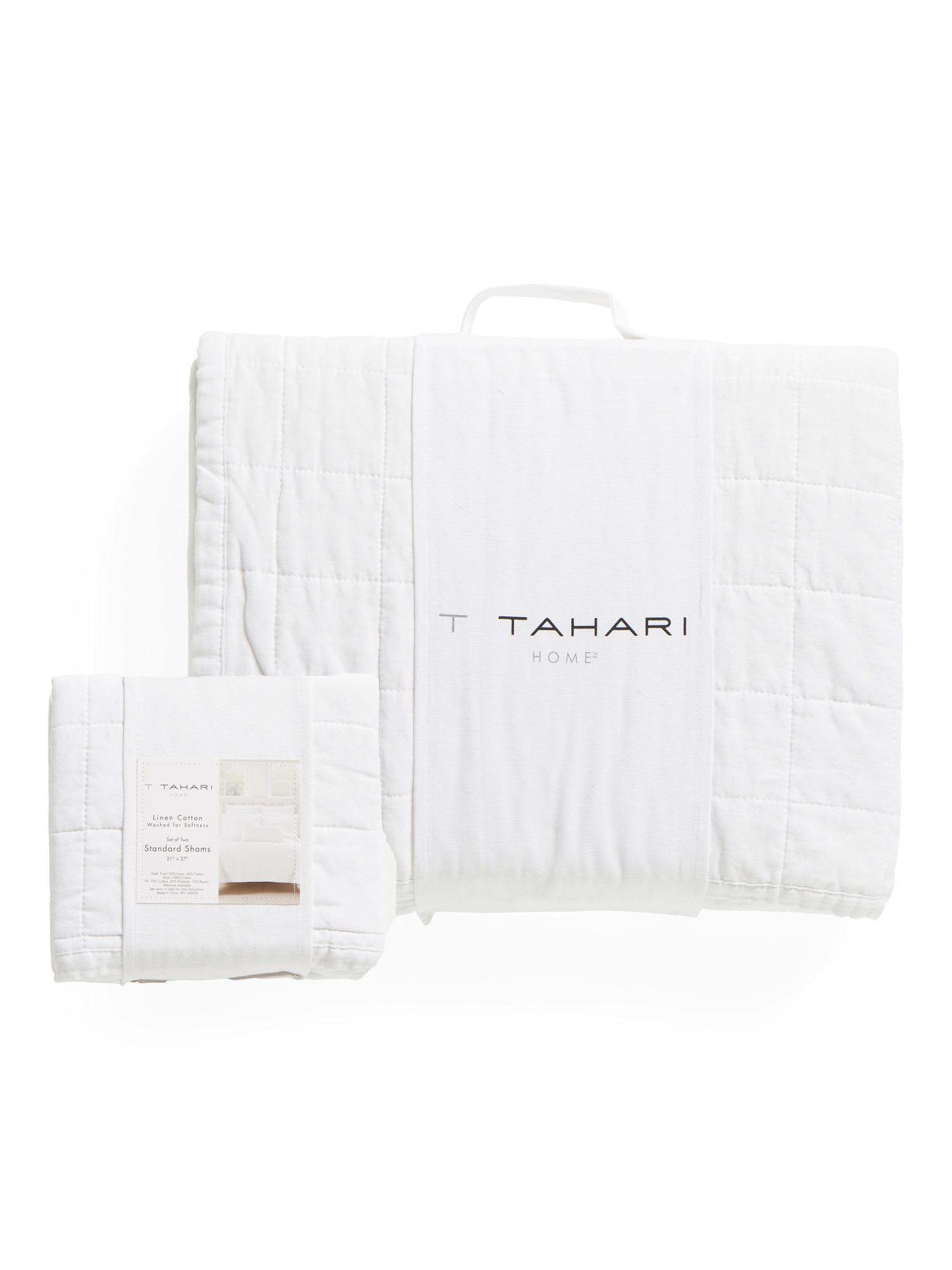 Box Stitch Linen Blend Quilt And Sham Collection | TJ Maxx