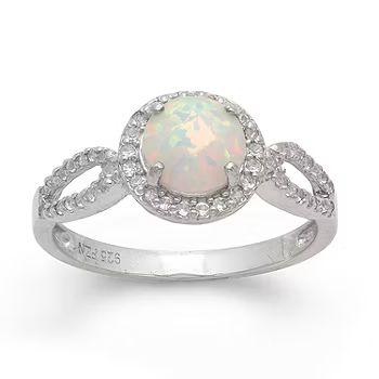 Womens Lab Created White Opal Sterling Silver Cocktail Ring | JCPenney