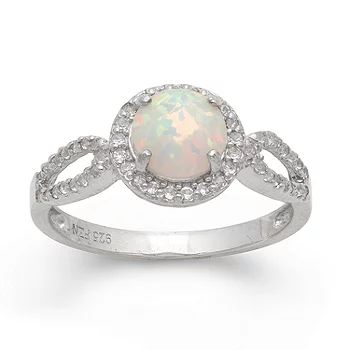 Womens Lab Created White Opal Sterling Silver Cocktail Ring | JCPenney