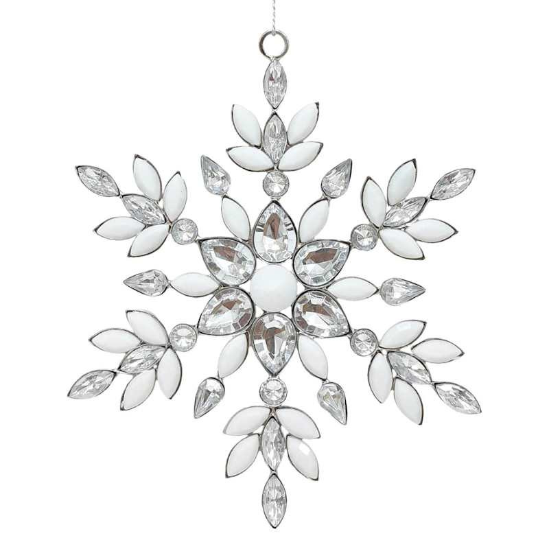 Providence Silver White Snowflake Ornament, 5" | At Home