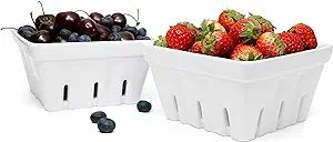 Woouch Ceramic Berry Basket, Square Fruit Bowl With Holes, 5.7" Colander For Kitchen, Cute Small ... | Amazon (US)