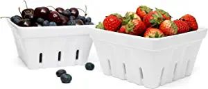 Woouch Ceramic Berry Basket, Square Fruit Bowl With Holes, 5.7" Colander For Kitchen, Cute Small ... | Amazon (US)