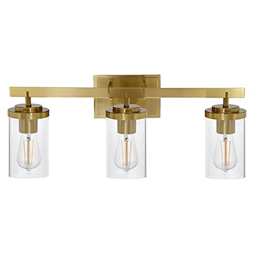 3 Lights MELUCEE Sconces Wall Lighting Brass Contemporary Bathroom Vanity Light Fixtures Wall Lights | Amazon (US)