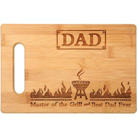 Laser Engraved Cutting Board Master of the Grill and Best Dad Ever Gift For father Birthday Gifts fo | Amazon (US)