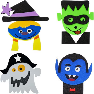 4E's Novelty Halloween Crafts for Kids (12) - Kids Halloween Craft Kits, Foam Halloween Crafts with 4 Faces Magnetic Monsters for Kids | Target