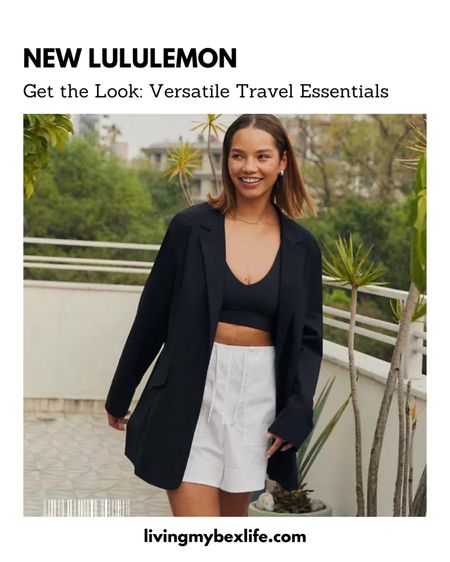 New lululemon 🆕 Get the look: Relaxed Fit Twill Blazer, Align V-Neck Bra, Cotton Blend Poplin High-Rise Short 4” 

Vacation essential, versatile fashion, casual, travel ootd, resort wear, vacation outfit 

#LTKtravel #LTKmidsize #LTKfitness