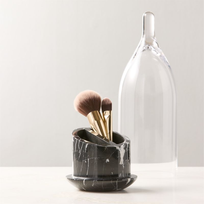 Nexus Black Marble Makeup Brush Holder + Reviews | CB2 | CB2