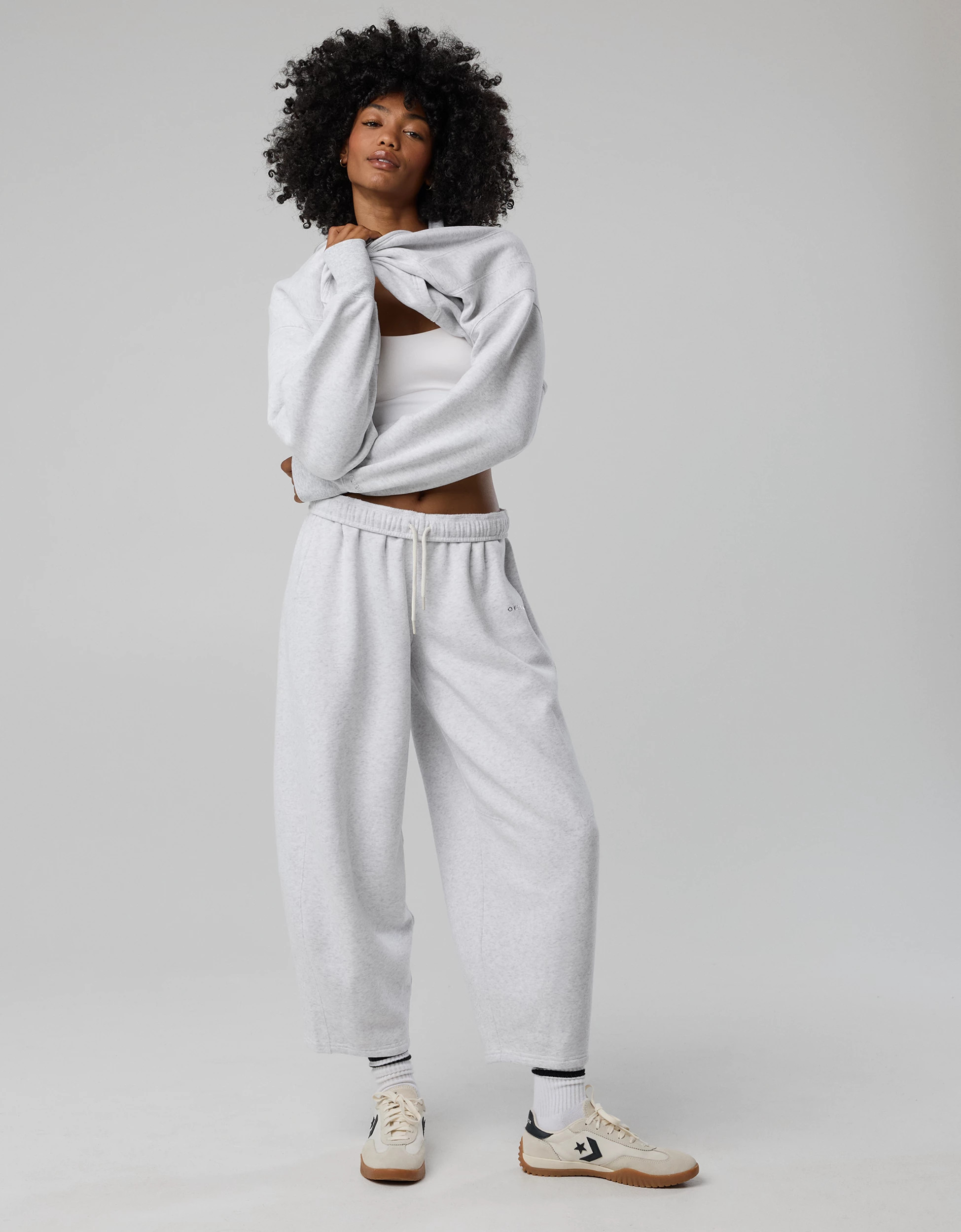OFFLINE By Aerie Cloud Fleece Barrel Leg Pant | Aerie