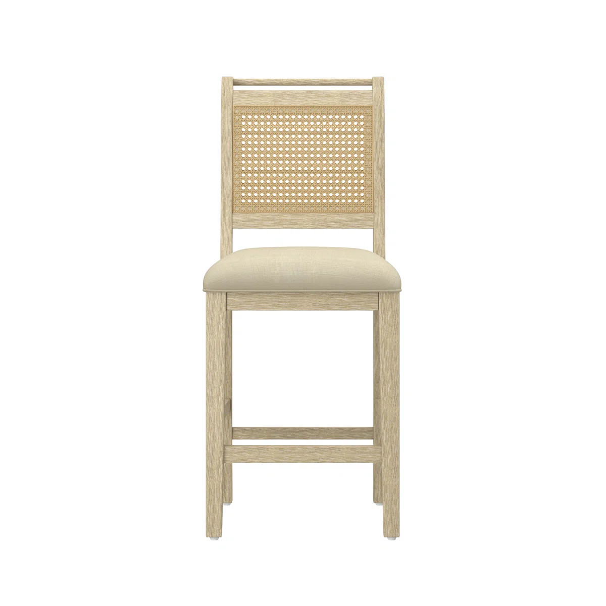 Wood Cane Back Counter Height Stool With Upholstered Seat | Wayfair North America