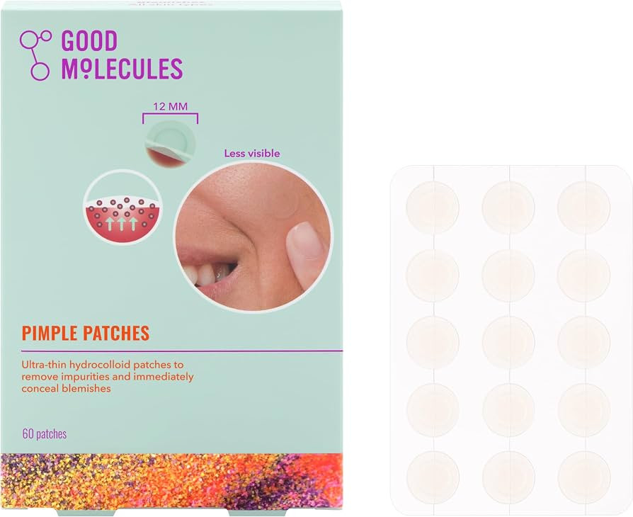 Good Molecules Pimple Patches 60 Pack - Ultra-Thin Hydrocolloid Acne Patches To Conceal Breakouts... | Amazon (US)