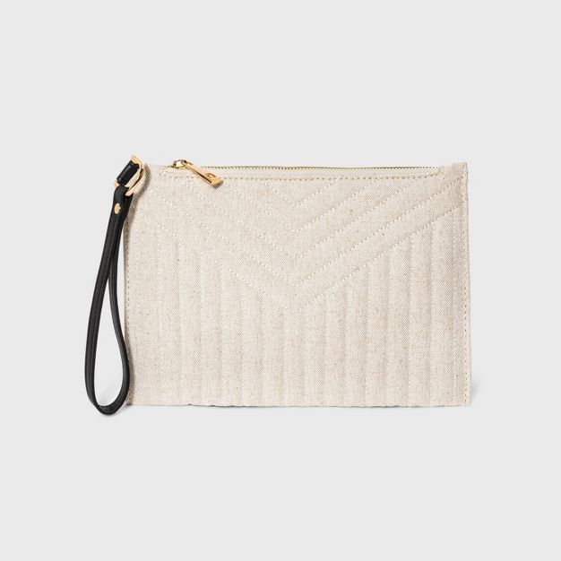Shop all A New DayLarge Pouch Clutch - A New Day™ Natural In stock  at Jacksonville St Johns | Target
