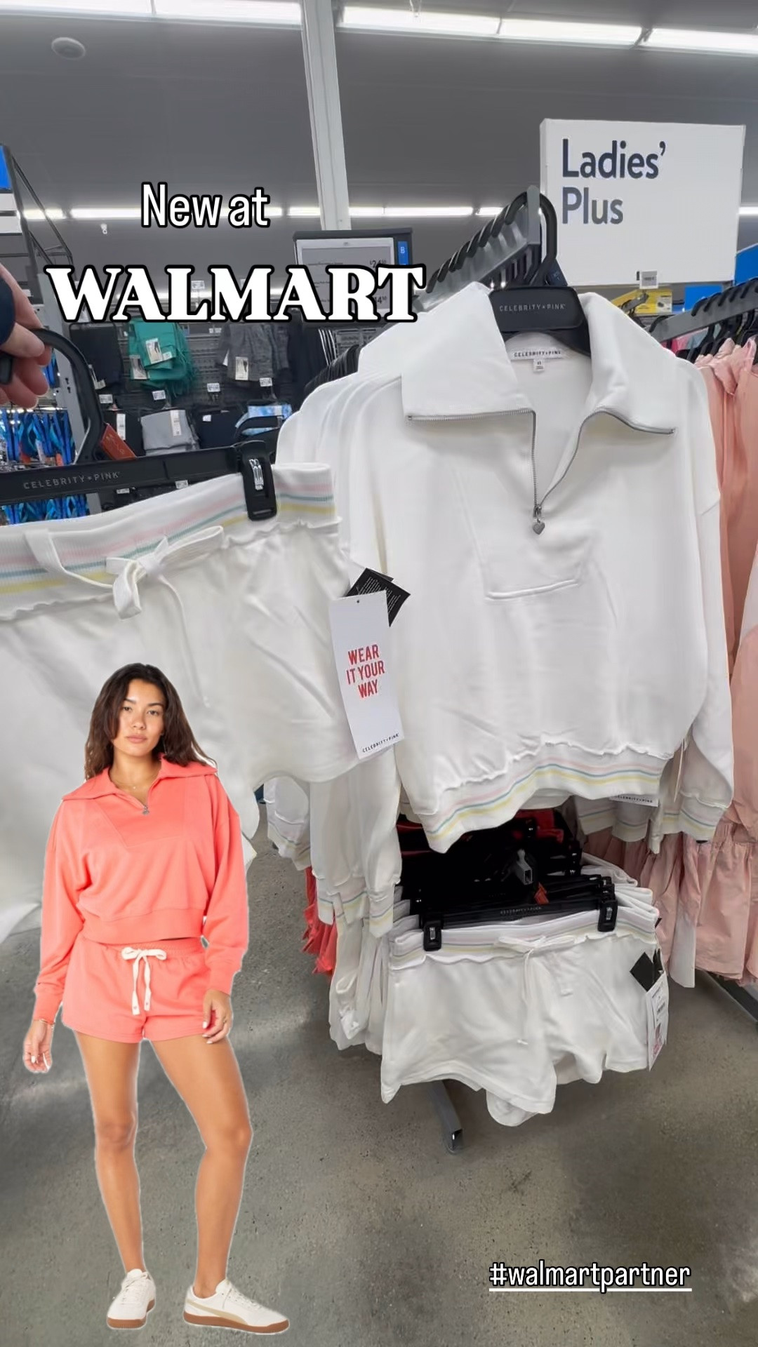 Walmart Celebrity Pink quarter zip and shorts separates!