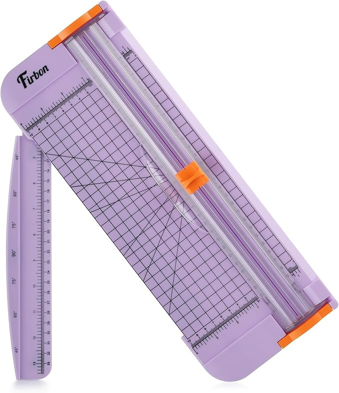 Firbon Purple A4 Paper Cutter, 12 Inch Titanium Straight Paper Trimmer with Side Ruler for Scrapb... | Amazon (US)