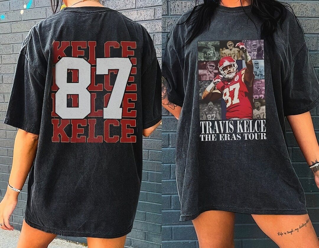 Vintage Travis Kelce Shirt Comfort Color Football Shirt - Etsy | Etsy (US)