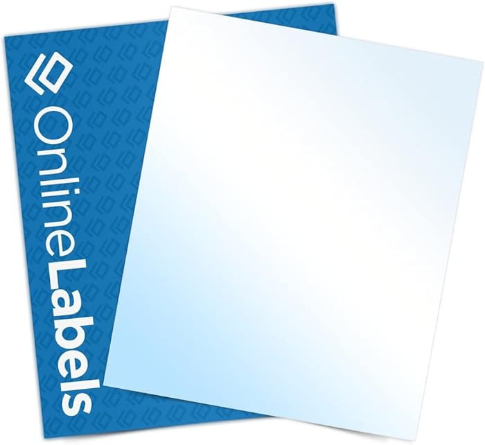 White Gloss Sticker Paper - 8.5 x 11 Full Sheet Label - for Cutting Machines, Scissors - Permanen... | Amazon (US)
