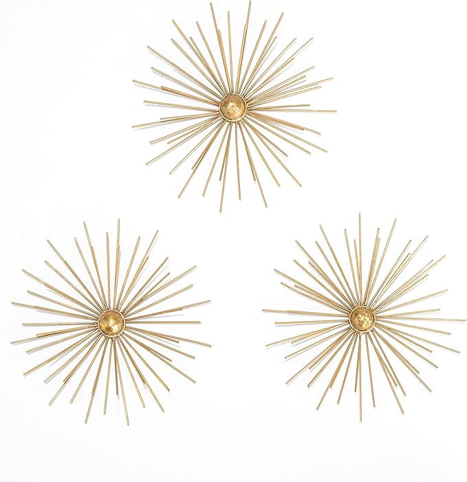 Habitat WA3716W Cabers Gold Starbursts Metal Wall Art, Metallic | Amazon (US)