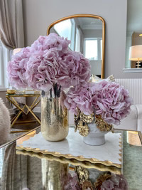 White Ceramic Vase with Stunning Gold Cascading Floral Detail | Inspire Me! Home Decor