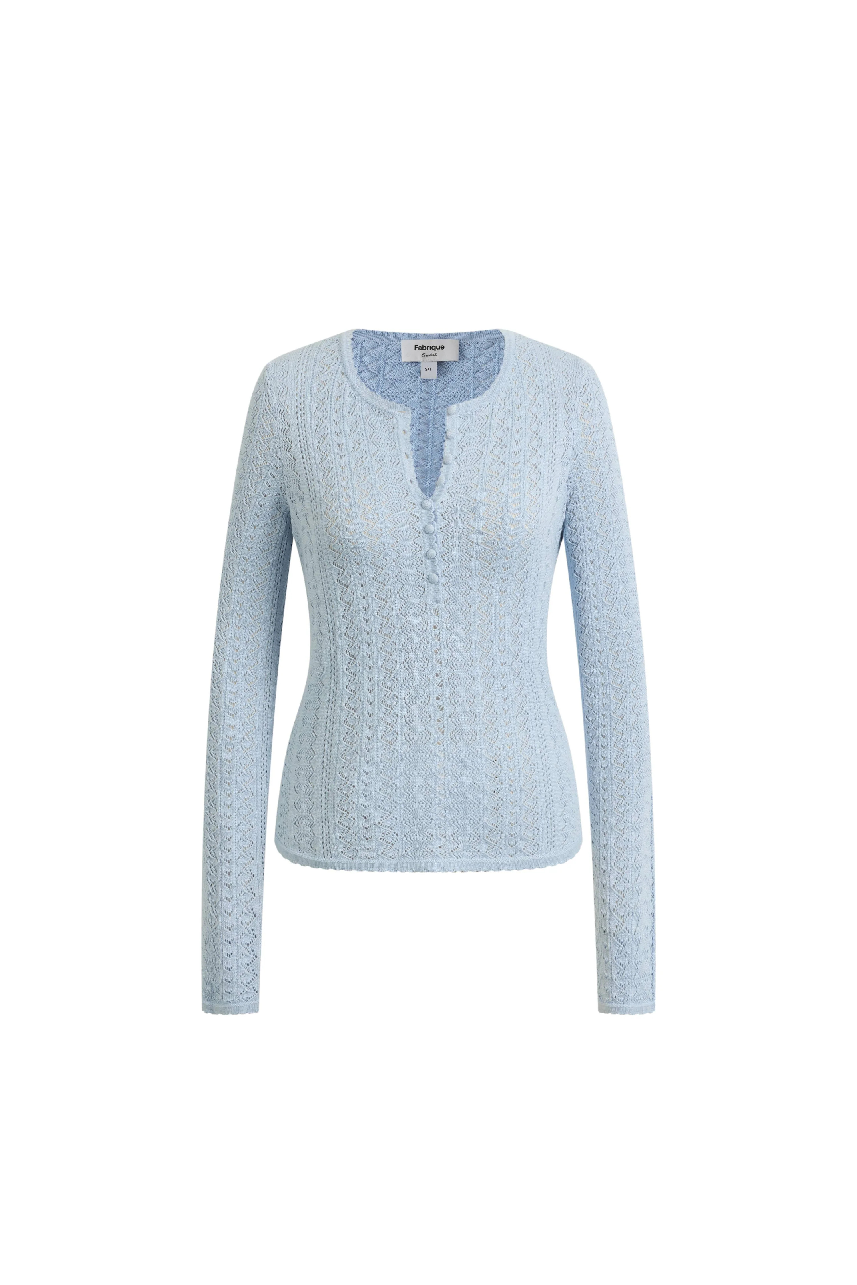 Barbara Scalloped Long Sleeve Top in Premium Cotton Knit | Fabrique