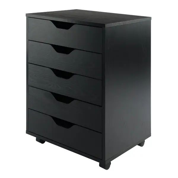 Wood Halifax 5-Drawer Mobile File Cabinet, Black - Bed Bath & Beyond - 36950228 | Bed Bath & Beyond