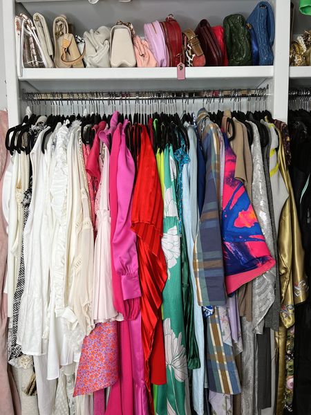 Closet organization - hangers, storage bins, and risers #styleofsam 

#LTKhome #LTKfamily #LTKover40