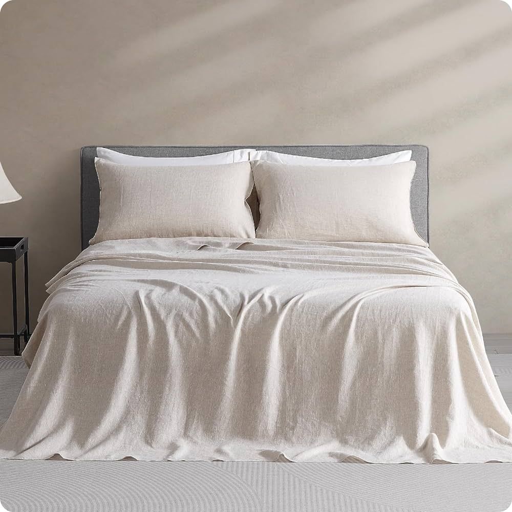 DAPU Pure Linen Sheets Set, 100% French Linen from Normandy, Breathable and Durable for Hot Sleep... | Amazon (US)