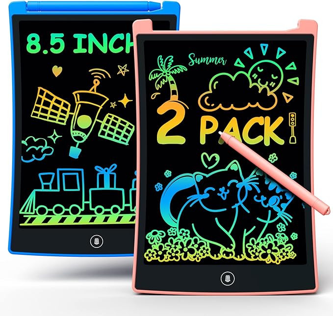 bravokids 2 Pack LCD Writing Tablet with Stylus, 8.5 inch Colorful Doodle Board Drawing Pad for K... | Amazon (US)