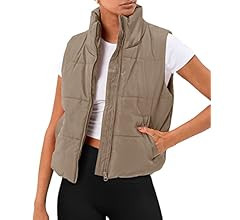 Trendy Queen Puffer Vest Women Sleeveless Winter Outerwear Warm Puffer Lightweight Fashion Stand-... | Amazon (US)