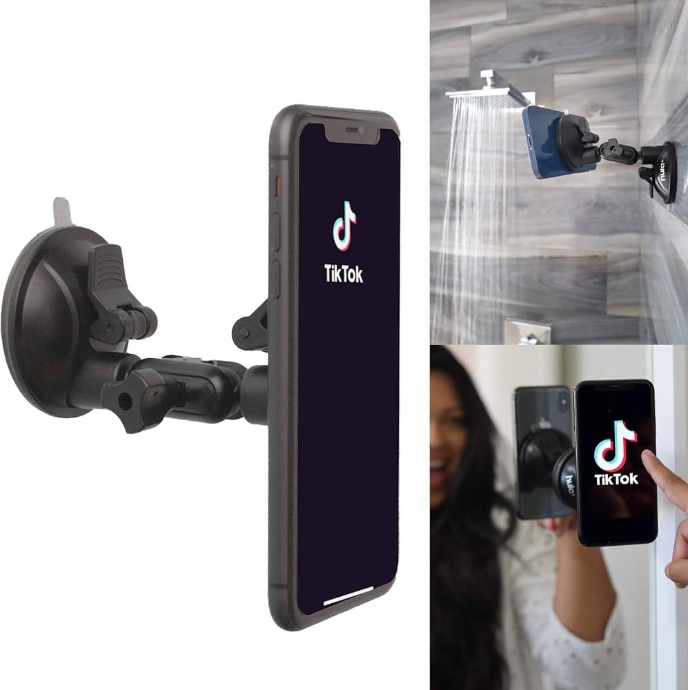 hula+ Shower/Mirror Phone Holder/Mount/Stand. Reusable Non-Residue Mount for Bathroom/Kitchen/Wal... | Amazon (US)