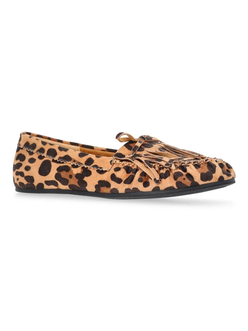 Time and Tru Women's Fringe Suede Moccasins | Walmart (US)
