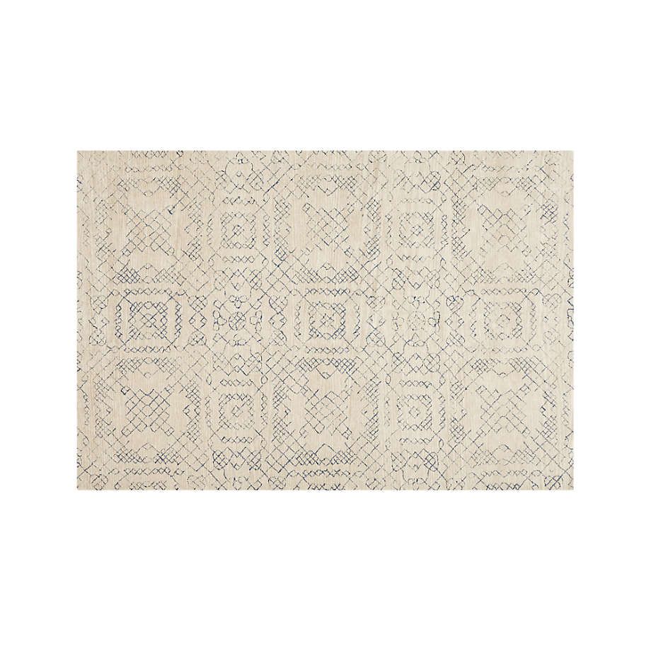 Azulejo Neutral Moroccan Style Rug | Crate & Barrel | Crate & Barrel