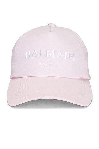 BALMAIN Logo Cap in Rose Clair | FWRD | FWRD 