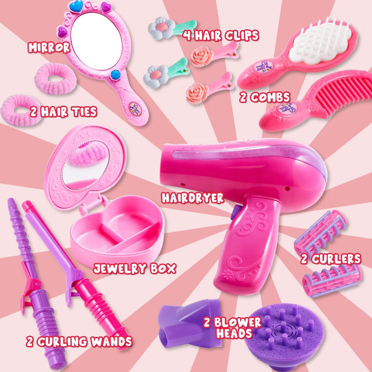 Joyfy 17 Pcs Beauty Salon Toys for Girls, Pretend Play Doll Hair Stylist Toy for Kids Toddler Mak... | Target