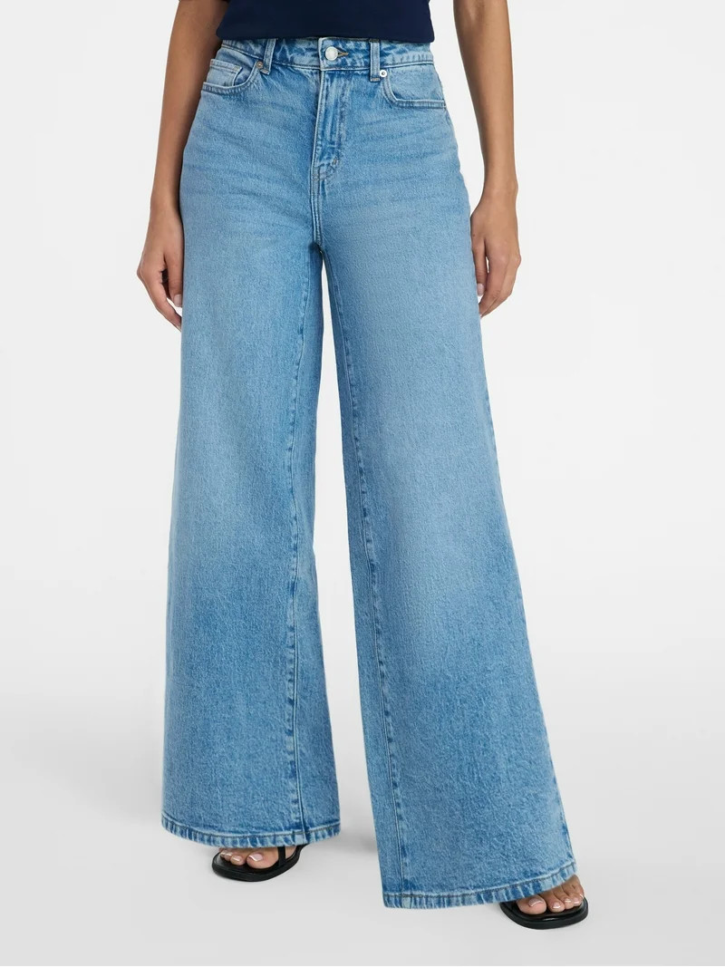 Time and Tru Women's Wide Leg Jeans, 31" Inseam, Sizes 0-20 | Walmart (US)