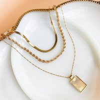 Studio Twenty Nine Signature Stack, Gold Layered Necklace, Layering Sun Rope Chain, Herringbone Tag  | Etsy (US)