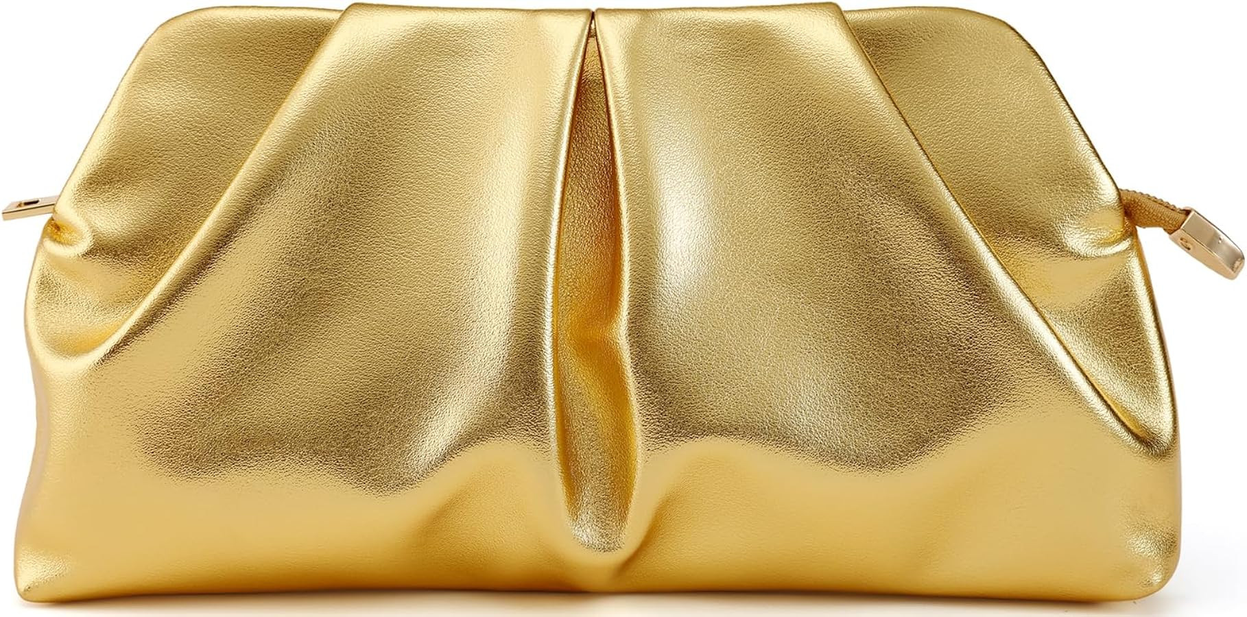 Women Clutch Bag Dressy Formal Handbag Pleated PU Clutch Purse Detachable Chain Crossbody Bag | Amazon (US)