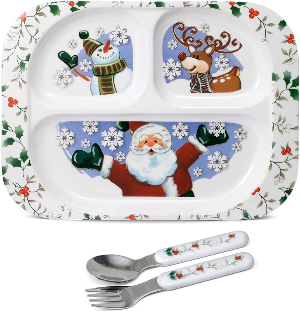 Pfaltzgraff Winterberry 3 Piece Jolly Santa Childrens Set | Amazon (US)