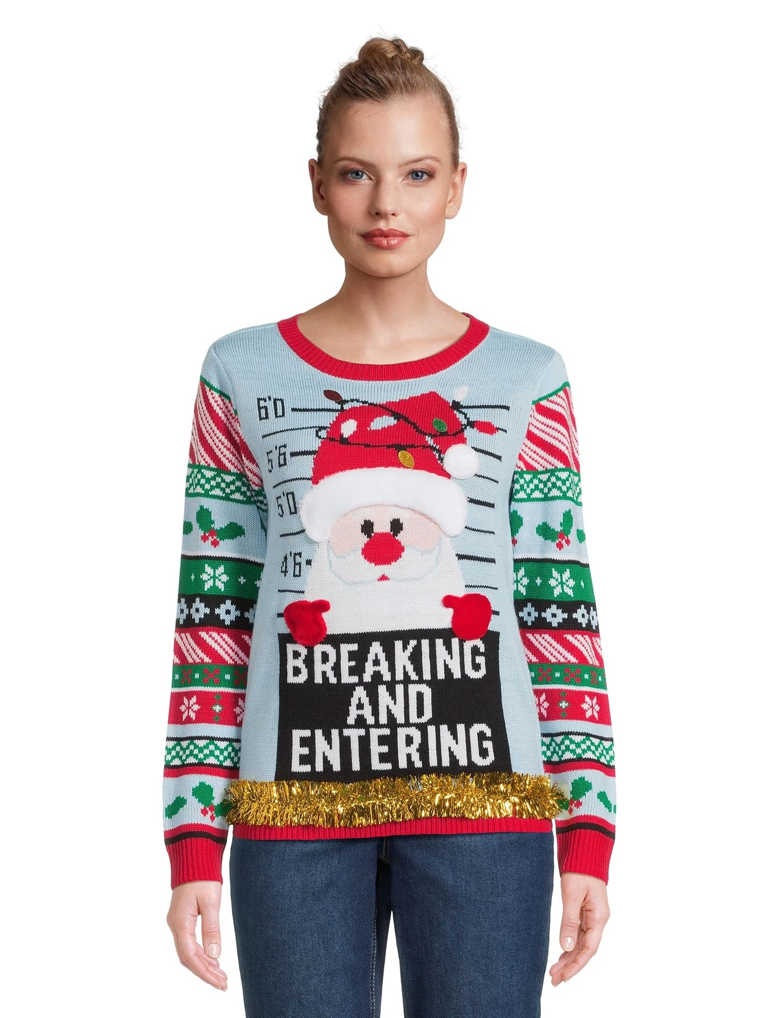 No Boundaries Juniors Christmas Sweater, Midweight, Sizes XS-XXXL - Walmart.com | Walmart (US)