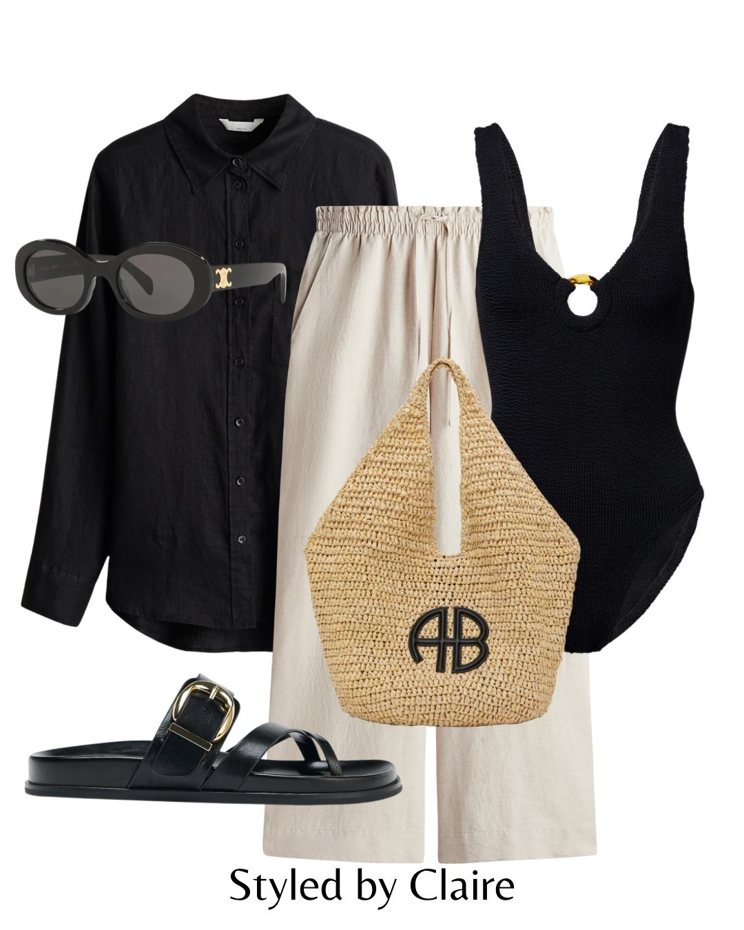 Black swimsuit styling for the chic girls🖤
Tags: H&M swim linen trousers shirt oversized premium raffia bag buckle sandals sunglasses Hunza g fashion summer beach club inspo outfit ideas Dubai Barcelona Ibiza capsule wardrobe timeless basics

#LTKstyletip #LTKsummer